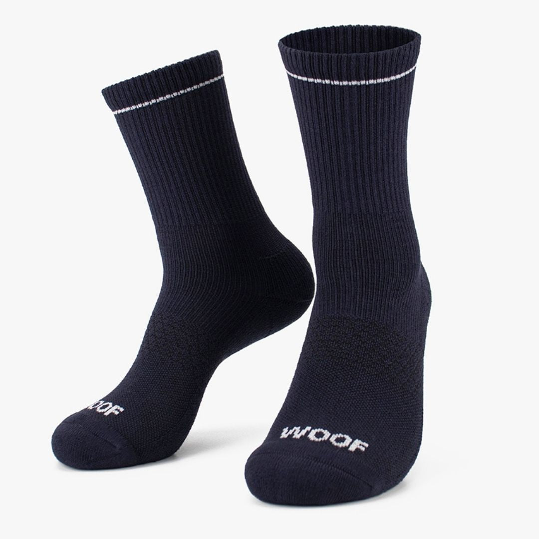 Navy Bamboo Crew Compression Socks