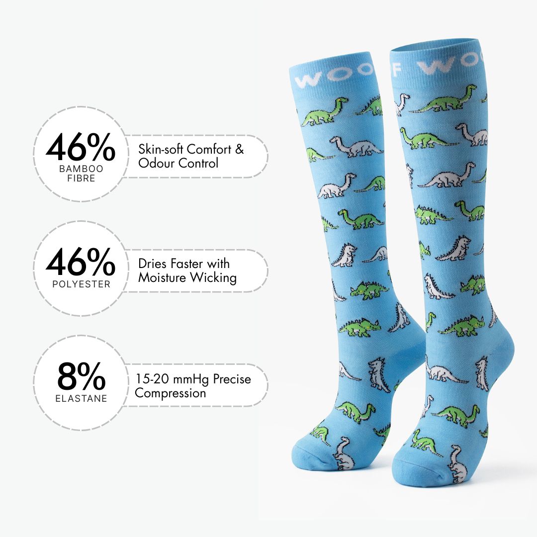 Dinosaurs Bamboo Compression Socks