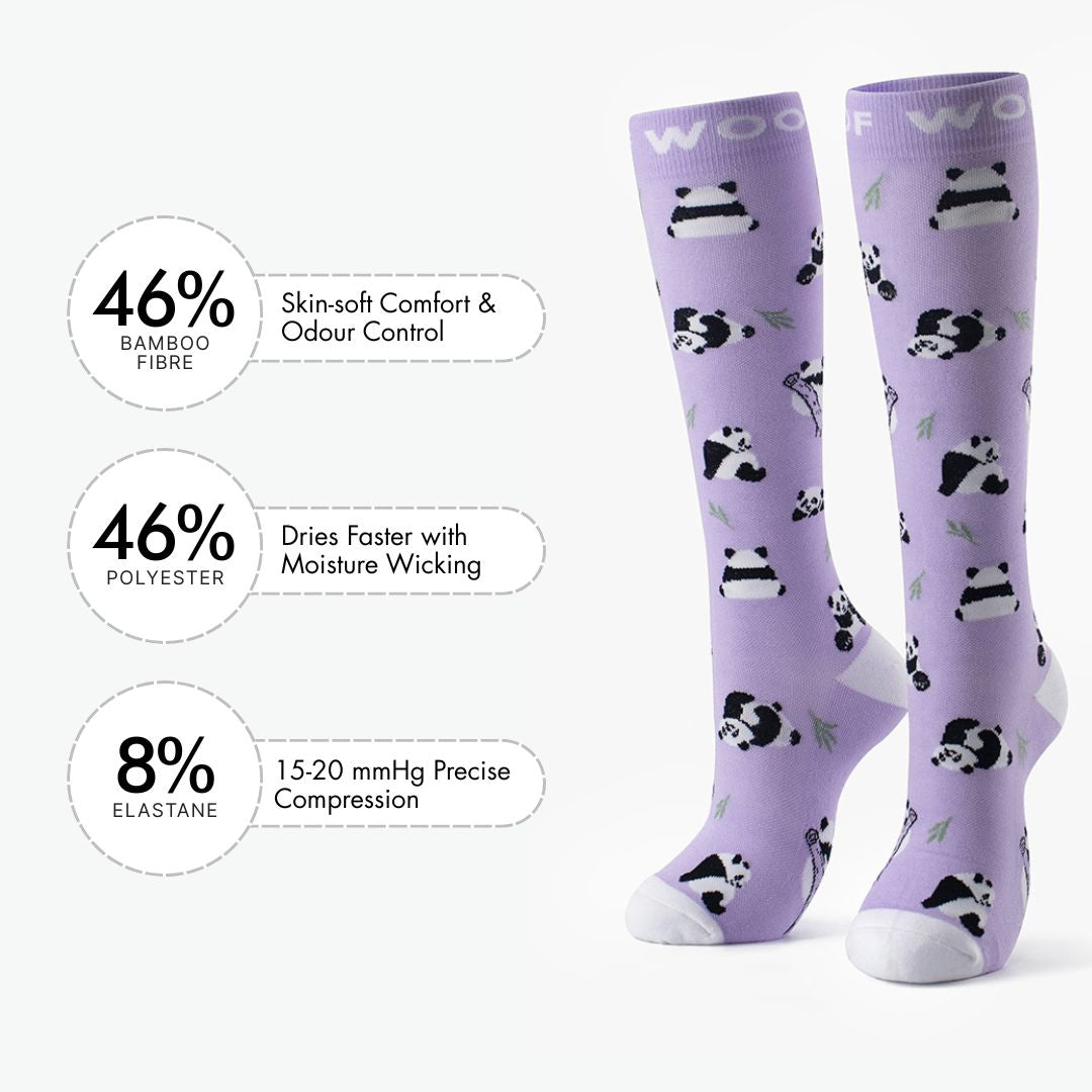 Onigiri Panda Bamboo Compression Socks