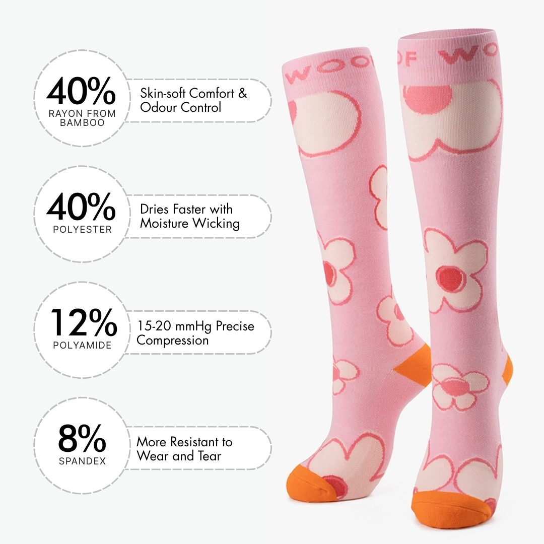 Flower Power Bamboo Compression Socks