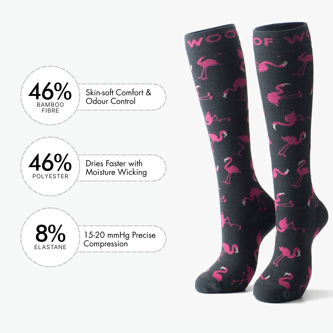 Flamingo Bamboo Compression Socks
