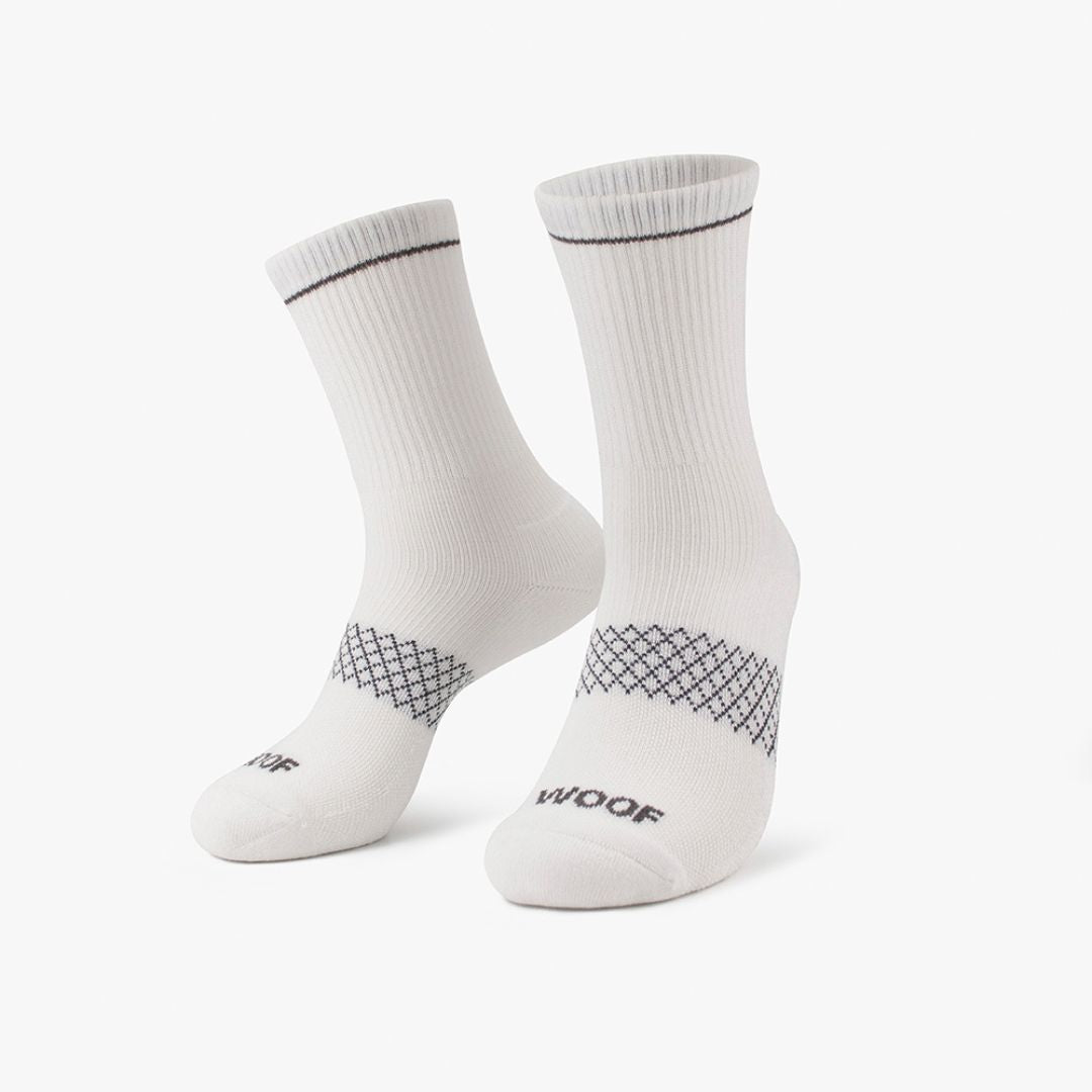 White Bamboo Crew Compression Socks 6 Pack