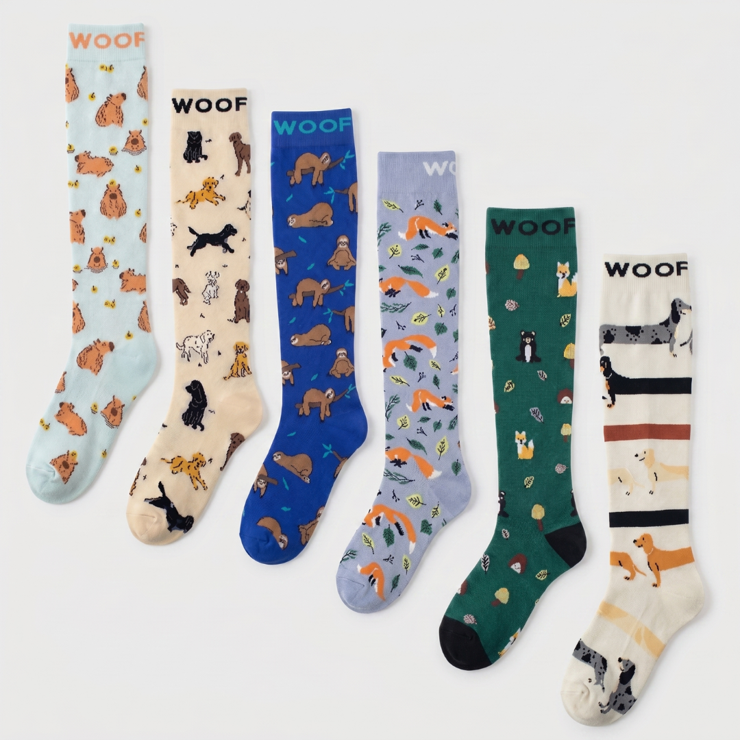 Cutest Creatures Bamboo Compression Socks 6 Pack