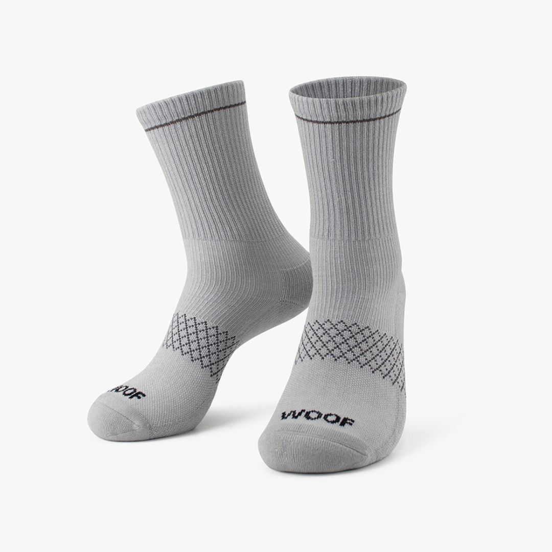 Grey Bamboo Crew Compression Socks 4 Pack